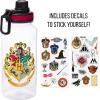 Silver Buffalo Disney Mickey Classic Varsity Twist Spout Plastic Water Bottle with Stickers You Stick Yourself, Red, 32 Ounces(Harry Potter Hogwarts House)