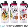 Silver Buffalo Disney Mickey Classic Varsity Twist Spout Plastic Water Bottle with Stickers You Stick Yourself, Red, 32 Ounces(Harry Potter Hogwarts House)