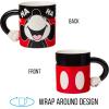 Silver Buffalo Disney Mickey Mouse Laughing Face 3D Sculpted Handle Ceramic Mug, 20 Ounces