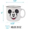Silver Buffalo Disney Mickey Mouse Smile Wax Resist Ceramic Camper Mug, 20 Ounces