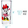 Silver Buffalo Disney Minnie Red Stripe Dots 4 Pack Tumbler Glass Set, 10 Ounces