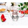 Silver Buffalo Disney Nightmare Before Christmas Forever and Always Glitter Handle Glass Mug, 14 Ounces(Mickey and Minnie Mouse)