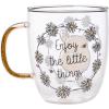 Silver Buffalo Disney Nightmare Before Christmas Forever and Always Glitter Handle Glass Mug, 14 Ounces(Winnie the Pooh)