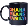 Silver Buffalo Disney Pride Mickey Hands Ceramic Camper Style Coffee Mugs, 20 Ounces(Ohana Means Family)