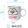 Silver Buffalo Disney Pride Mickey Hands Ceramic Camper Style Coffee Mugs, 20 Ounces(Pride Mickey)