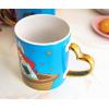 Silver Buffalo Disney Princess Ariel and Eric Boat Scene Shaped Handle Foil 14oz Ceramic Mug – 2 Pack