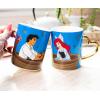 Silver Buffalo Disney Princess Ariel and Eric Boat Scene Shaped Handle Foil 14oz Ceramic Mug – 2 Pack