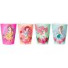 Silver Buffalo Disney Princess Featuring Belle, Snow White, Ariel, and Cinderella Floral 4 Pack Plastic Mini Cup Set, 1.5 Ounces(Disney Princess)