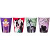 Silver Buffalo Disney Princess Featuring Belle, Snow White, Ariel, and Cinderella Floral 4 Pack Plastic Mini Cup Set, 1.5 Ounces(Disney Villains)