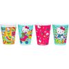 Silver Buffalo Disney Princess Featuring Belle, Snow White, Ariel, and Cinderella Floral 4 Pack Plastic Mini Cup Set, 1.5 Ounces(Hello Kitty Icons)