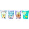 Silver Buffalo Disney Princess Featuring Belle, Snow White, Ariel, and Cinderella Floral 4 Pack Plastic Mini Cup Set, 1.5 Ounces(SpongeBob)