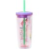 Silver Buffalo Disney Princess Fun and Bold Group Floral 20oz Spill Resistant Plastic Tumbler