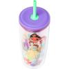 Silver Buffalo Disney Princess Fun and Bold Group Floral 20oz Spill Resistant Plastic Tumbler