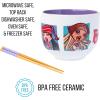 Silver Buffalo Disney Princess Little Mermaid Featuring Ariel Moon Ceramic Ramen Noodle Rice Bowl with Chopsticks, Microwave Safe, 20 Ounces(Bratz)