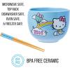 Silver Buffalo Disney Princess Little Mermaid Featuring Ariel Moon Ceramic Ramen Noodle Rice Bowl with Chopsticks, Microwave Safe, 20 Ounces(Hello Kitty Hot Air Balloon and Rainbow)