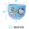 Silver Buffalo Disney Princess Little Mermaid Featuring Ariel Moon Ceramic Ramen Noodle Rice Bowl with Chopsticks, Microwave Safe, 20 Ounces(Hello Kitty Hot Air Balloon and Rainbow)