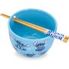 Silver Buffalo Disney Princess Little Mermaid Featuring Ariel Moon Ceramic Ramen Noodle Rice Bowl with Chopsticks, Microwave Safe, 20 Ounces(Lilo & Stitch)