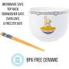 Silver Buffalo Disney Princess Little Mermaid Featuring Ariel Moon Ceramic Ramen Noodle Rice Bowl with Chopsticks, Microwave Safe, 20 Ounces(Ratatouille Remy)