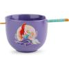 Silver Buffalo Disney Princess Little Mermaid Featuring Ariel Moon Ceramic Ramen Noodle Rice Bowl with Chopsticks, Microwave Safe, 20 Ounces(The Little Mermaid Ariel)