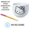 Silver Buffalo Disney Princess Little Mermaid Featuring Ariel Moon Ceramic Ramen Noodle Rice Bowl with Chopsticks, Microwave Safe, 20 Ounces(White/Multi)