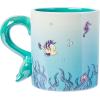 Silver Buffalo Disney Princess Mystic Tarot Card Featuring Cinderella, Ariel, Tiana, and Belle Ceramic Camper Mug, 20 Ounces(Ariel Pearlescent 3D Sculpted Handle (20 Ounces))