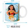 Silver Buffalo Disney Princess Mystic Tarot Card Featuring Cinderella, Ariel, Tiana, and Belle Ceramic Camper Mug, 20 Ounces(Moana)