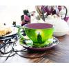 Silver Buffalo Disney Sleeping Beauty Maleficent Ceramic Teacup and Saucer Featuring Maleficent, Diablo, and Maleficent in Dragon Form, 12 Ounces