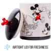 Silver Buffalo Disney Tim Burton Nightmare Before Christmas Moon Hill Graveyard Scene Jack Skellington and Sally Glass Cookie Snack Candy Jar with Lid (Small)(Mickey Mouse Sketches (Ceramic))