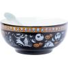 Silver Buffalo Disney Tim Burton’s Nightmare Before Christmas Featuring Jack Skellington, Oogie Boogie, Sally, Dr. Finkelstein, Lock, Barrel, and Zero Ceramic Bowl with Color Changing Spoon, 28 Ounces