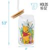 Silver Buffalo Disney Villains Featuring Scar, Maleficent, Ursula, Evil Queen, and Hades Chrome Glass Jar Tumbler with Bamboo Lid and Glass Straw, 16 Ounces(Winnie the Pooh and Piglet)