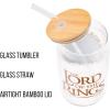 Silver Buffalo Disney Villains Featuring Scar, Maleficent, Ursula, Evil Queen, and Hades Chrome Glass Jar Tumbler with Bamboo Lid and Glass Straw, 16 Ounces(Lord of the Rings)