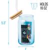 Silver Buffalo Disney Villains Featuring Scar, Maleficent, Ursula, Evil Queen, and Hades Chrome Glass Jar Tumbler with Bamboo Lid and Glass Straw, 16 Ounces(Nightmare Before Christmas Starry Eyed)