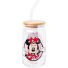 Silver Buffalo Disney Villains Featuring Scar, Maleficent, Ursula, Evil Queen, and Hades Chrome Glass Jar Tumbler with Bamboo Lid and Glass Straw, 16 Ounces(Mickey and Minnie (2 Pack))