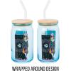 Silver Buffalo Disney Villains Featuring Scar, Maleficent, Ursula, Evil Queen, and Hades Chrome Glass Jar Tumbler with Bamboo Lid and Glass Straw, 16 Ounces(Nightmare Before Christmas Starry Eyed)
