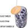 Silver Buffalo Disney Villains Featuring Scar, Maleficent, Ursula, Evil Queen, and Hades Chrome Glass Jar Tumbler with Bamboo Lid and Glass Straw, 16 Ounces(Nightmare Before Christmas Jack Expressions)