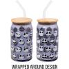 Silver Buffalo Disney Villains Featuring Scar, Maleficent, Ursula, Evil Queen, and Hades Chrome Glass Jar Tumbler with Bamboo Lid and Glass Straw, 16 Ounces(Nightmare Before Christmas Jack Expressions)