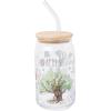Silver Buffalo Disney Villains Featuring Scar, Maleficent, Ursula, Evil Queen, and Hades Chrome Glass Jar Tumbler with Bamboo Lid and Glass Straw, 16 Ounces(Winnie the Pooh 100 Acre Wood)