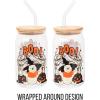 Silver Buffalo Disney Villains Featuring Scar, Maleficent, Ursula, Evil Queen, and Hades Chrome Glass Jar Tumbler with Bamboo Lid and Glass Straw, 16 Ounces(Winnie the Pooh Halloween)
