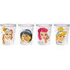 Silver Buffalo Disney Vintage Minnie Mouse 4 Pack Mini Glasses Set, 1.5 Ounce(Disney Princess Abstract)