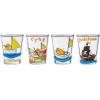 Silver Buffalo Disney Vintage Minnie Mouse 4 Pack Mini Glasses Set, 1.5 Ounce(Gudetama Lost at Sea)