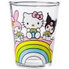 Silver Buffalo Disney Vintage Minnie Mouse 4 Pack Mini Glasses Set, 1.5 Ounce(Hello Kitty and Friends Rainbow)