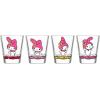 Silver Buffalo Disney Vintage Minnie Mouse 4 Pack Mini Glasses Set, 1.5 Ounce(My Melody Poses)