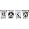 Silver Buffalo Disney Vintage Minnie Mouse 4 Pack Mini Glasses Set, 1.5 Ounce(Steamboat Willie)