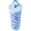 Silver Buffalo Disney Winnie the Pooh Fall Leaves Pattern Ceramic Camper Mug, 20 Ounces(Blue/Multi)