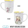 Silver Buffalo Disney Winnie the Pooh Fall Leaves Pattern Ceramic Camper Mug, 20 Ounces(But First Hunny Wide Rim (16 Ounces))