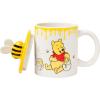 Silver Buffalo Disney Winnie the Pooh Fall Leaves Pattern Ceramic Camper Mug, 20 Ounces(Ceramic Mug with Sculpted Lid (18 Ounces))