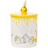 Silver Buffalo Disney Winnie the Pooh Fall Leaves Pattern Ceramic Camper Mug, 20 Ounces(Ceramic Mug with Sculpted Lid (18 Ounces))