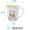 Silver Buffalo Disney Winnie the Pooh Fall Leaves Pattern Ceramic Camper Mug, 20 Ounces(Ceramic Mug with Wide Rim (16 Ounces))