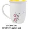 Silver Buffalo Disney Winnie the Pooh Fall Leaves Pattern Ceramic Camper Mug, 20 Ounces(Ceramic Mug with Wide Rim (16 Ounces))