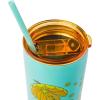 Silver Buffalo Disney Winnie the Pooh Fall Leaves Pattern Ceramic Camper Mug, 20 Ounces(Stainless Steel Tumbler with Straw (22 Ounces))